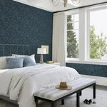 A-Street Prints Lei Navy Leaf Wallpaper - SKU 2972-86153