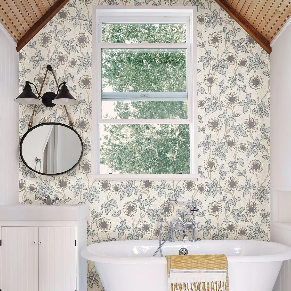 A-Street Prints Leilani White Floral Wallpaper - SKU 2948-28020
