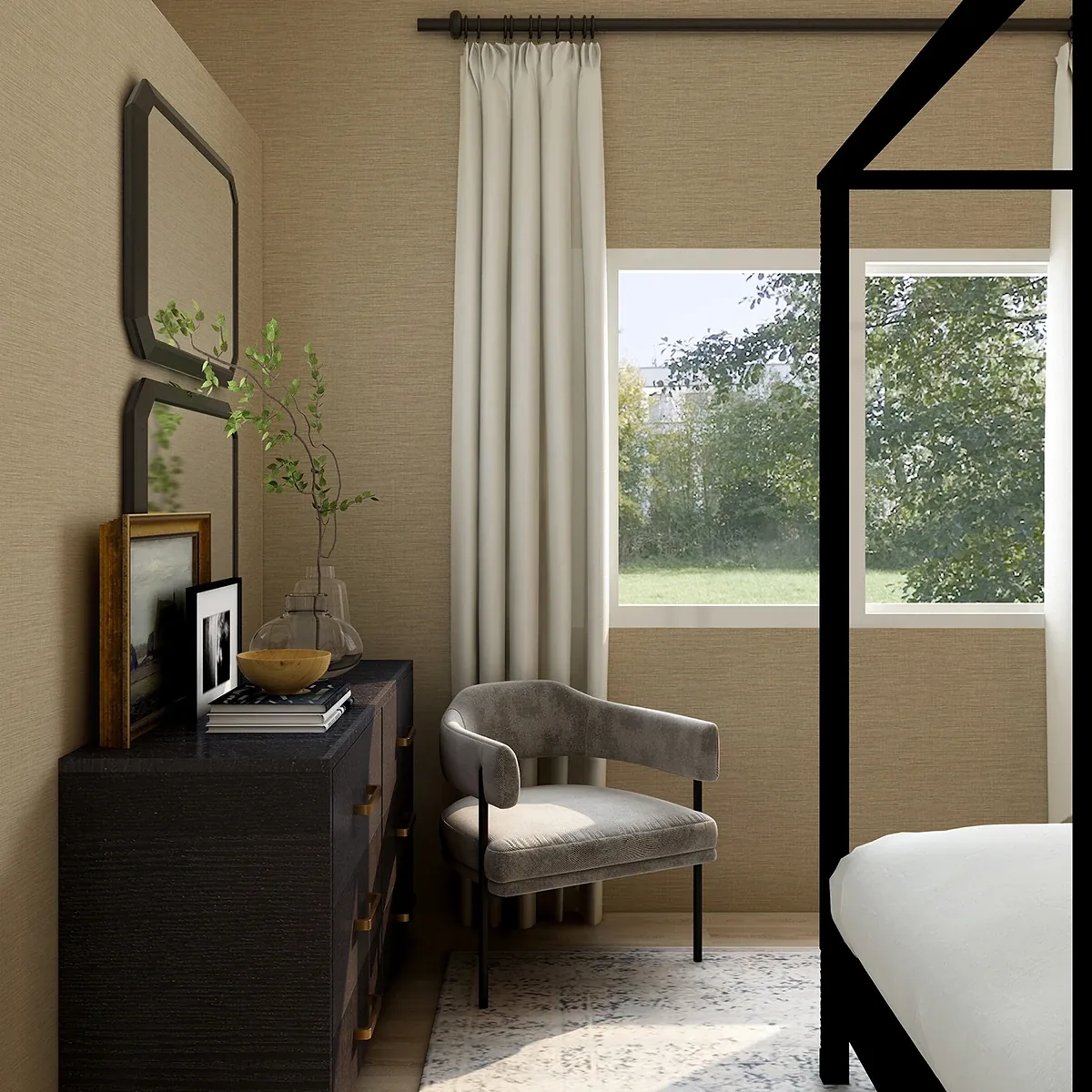 A-Street Prints Lela Wheat Faux Linen Wallpaper - SKU 2971-86182
