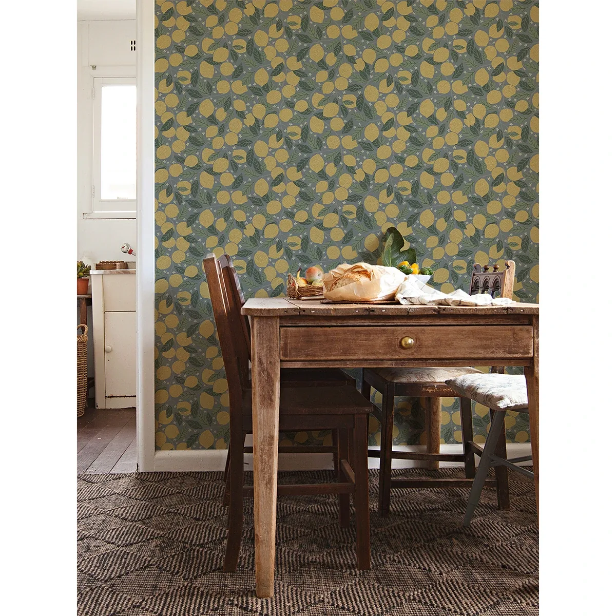 A-Street Prints Lemona Blue Fruit Tree Wallpaper - SKU 2999-44132
