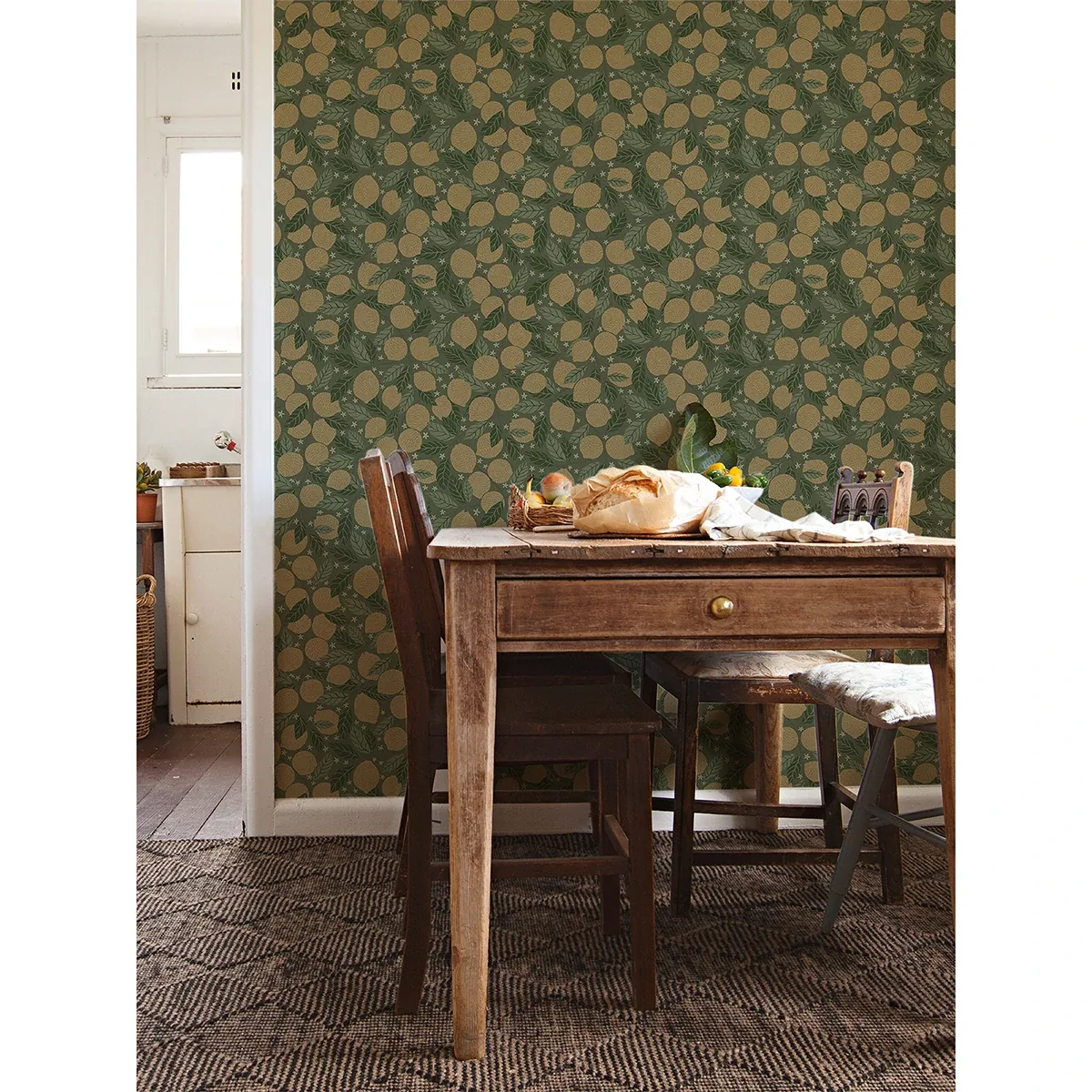 A-Street Prints Lemona Green Fruit Tree Wallpaper - SKU 2999-44119
