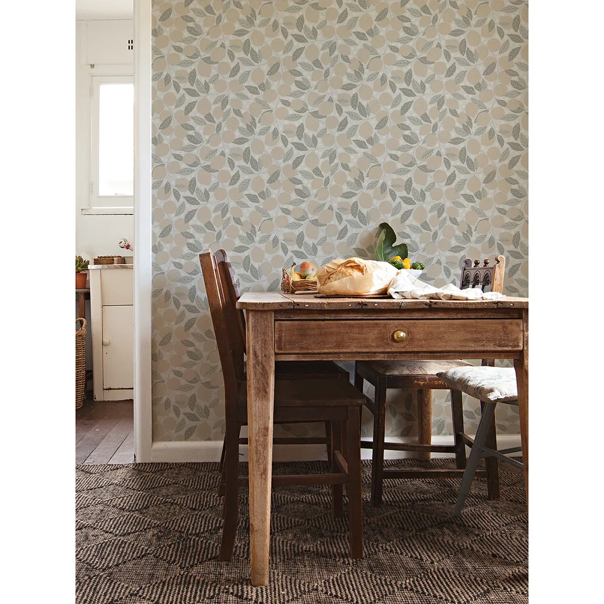 A-Street Prints Lemona Grey Fruit Tree Wallpaper - SKU 2999-44117