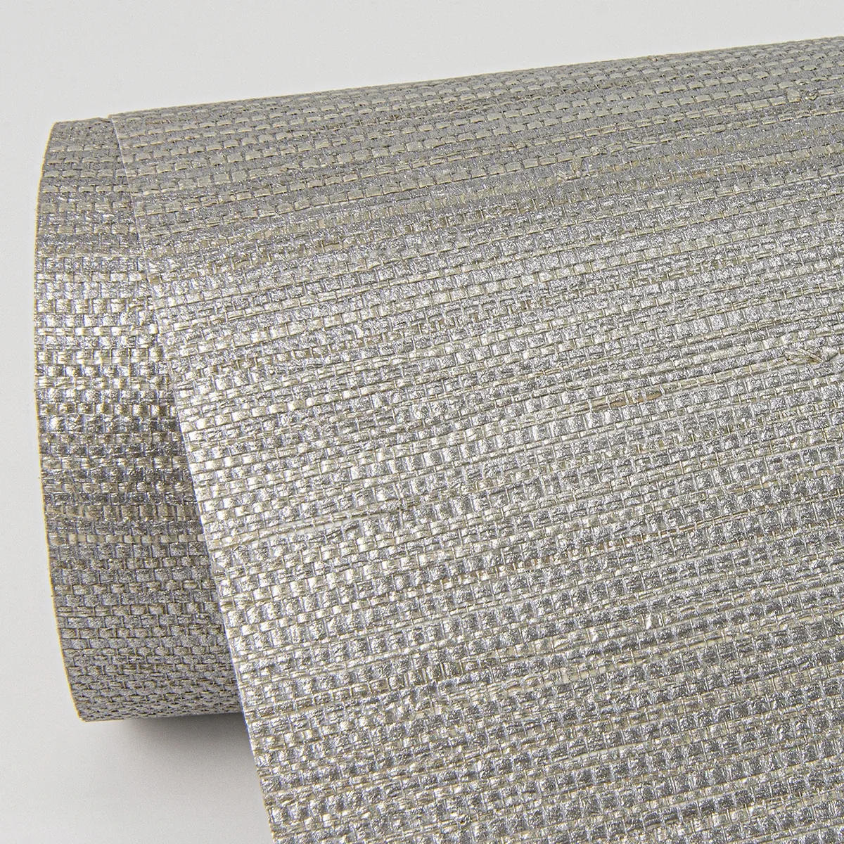 A-Street Prints Liaohe Silver Raffia Grasscloth Wallpaper - SKU 2972-80032