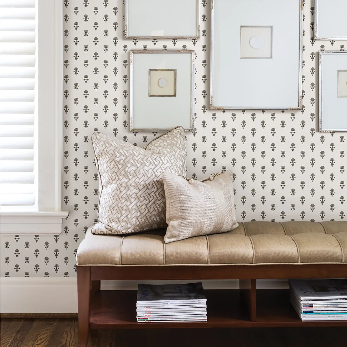A-Street Prints Libby Stone Mini Floral Wallpaper - SKU AST4335