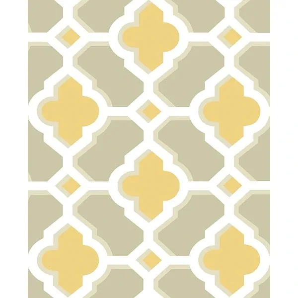 A-Street Prints Lido Mustard Quatrefoil Wallpaper - SKU 2744-24124
