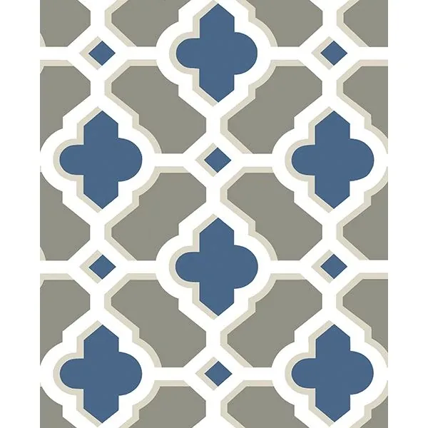 2744-24125 | Lido Navy Quatrefoil Wallpaper