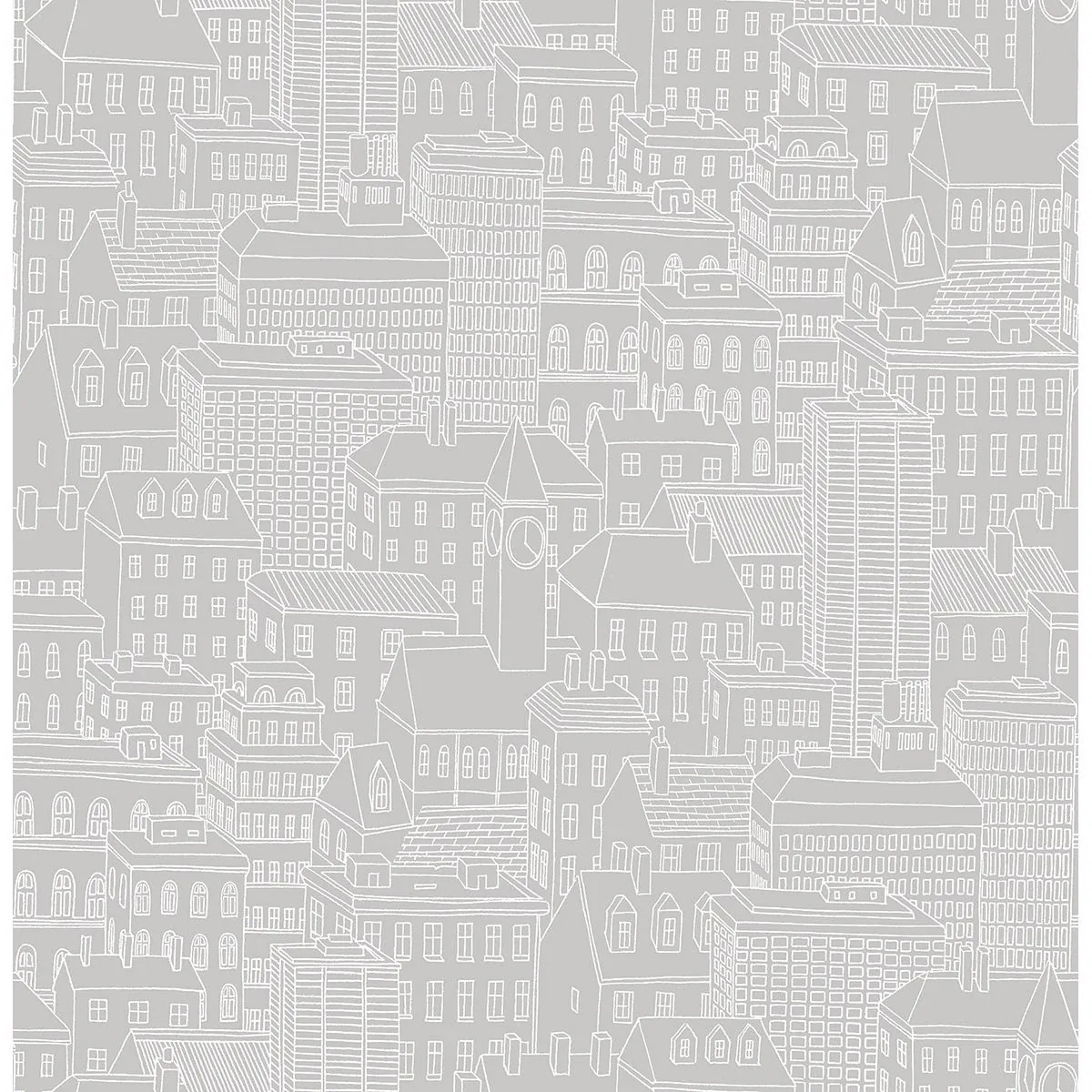 A-Street Prints Limelight Grey City Wallpaper - SKU 2716-23807