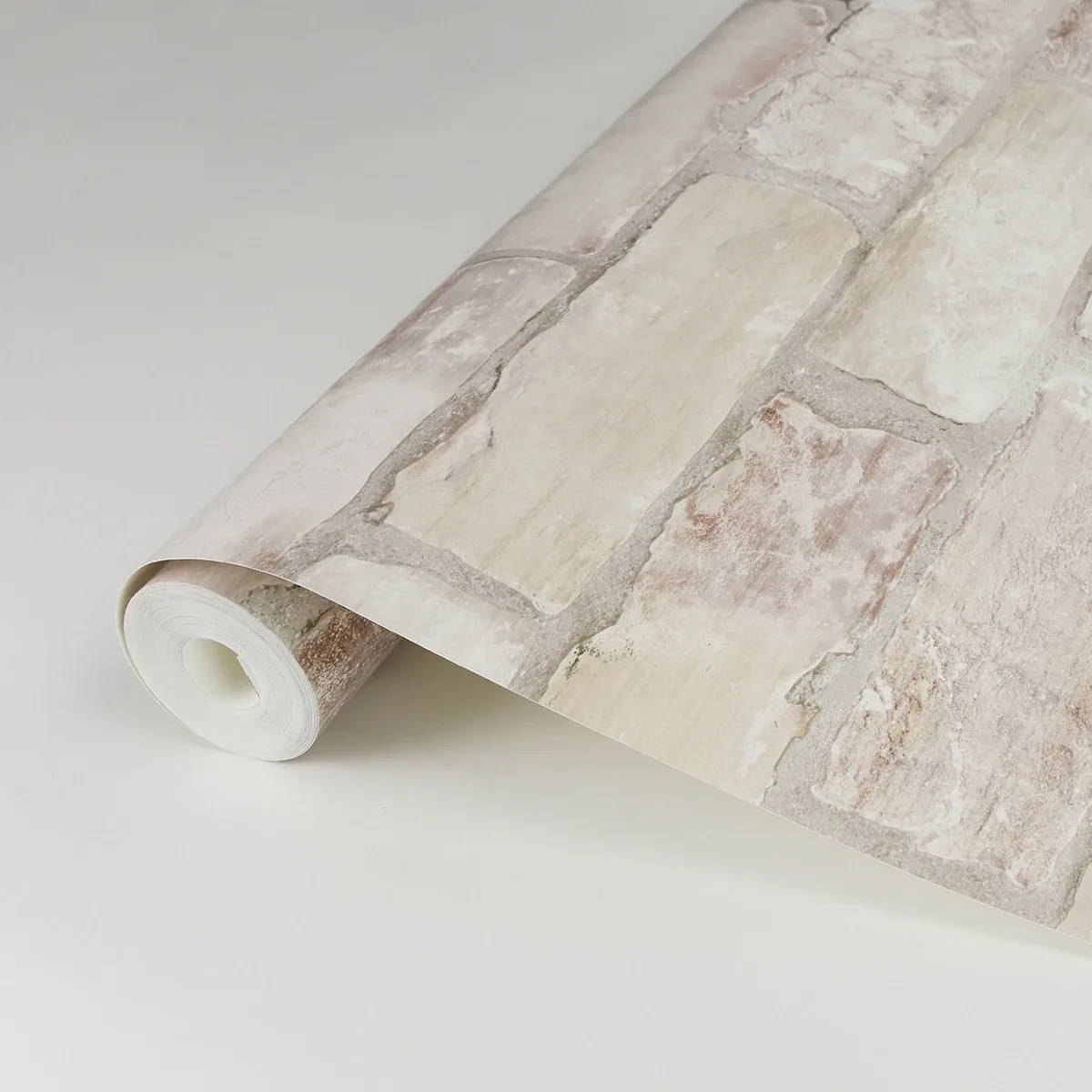 A-Street Prints Limewashed Bone Weathered Brick Wallpaper - SKU AST4076