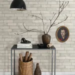 A-Street Prints Limewashed White Weathered Brick Wallpaper - SKU AST4075