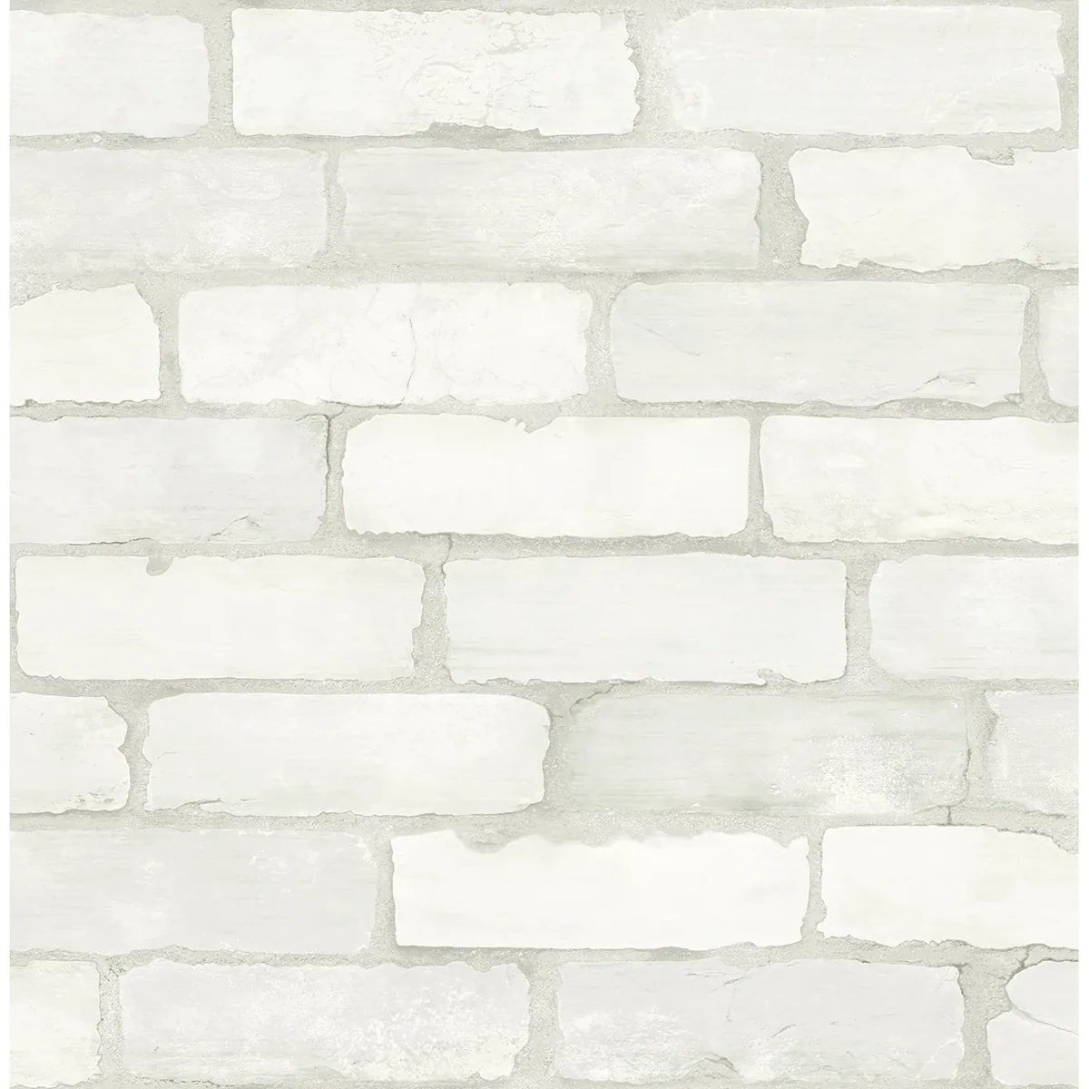 A-Street Prints Limewashed White Weathered Brick Wallpaper - SKU AST4075