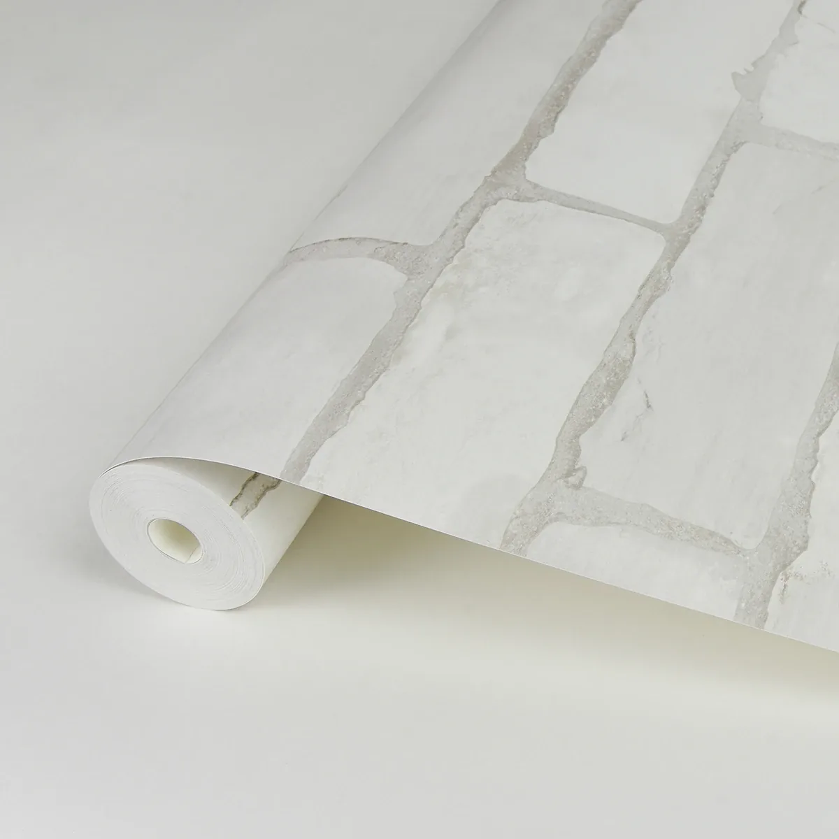 A-Street Prints Limewashed White Weathered Brick Wallpaper - SKU AST4075