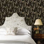A-Street Prints Linden Black Jungle Canopy Wallpaper - SKU 4147-80009
