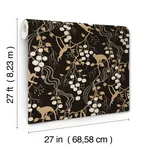 A-Street Prints Linden Black Jungle Canopy Wallpaper - SKU 4147-80009