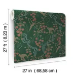 A-Street Prints Linden Dark Green Jungle Canopy Wallpaper - SKU 4147-80008