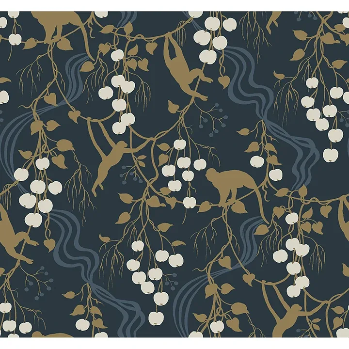 4147-80010 | Linden Navy Jungle Canopy Wallpaper