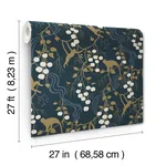 A-Street Prints Linden Navy Jungle Canopy Wallpaper - SKU 4147-80010