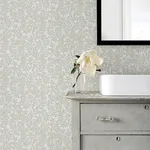 A-Street Prints Lindlöv Light Grey Leafy Vines Wallpaper - SKU 4143-34017