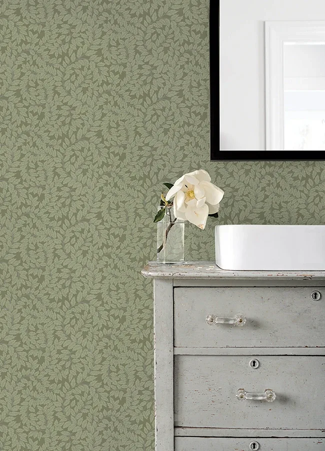 A-Street Prints Lindlöv Moss Leafy Vines Wallpaper - SKU 4143-34020