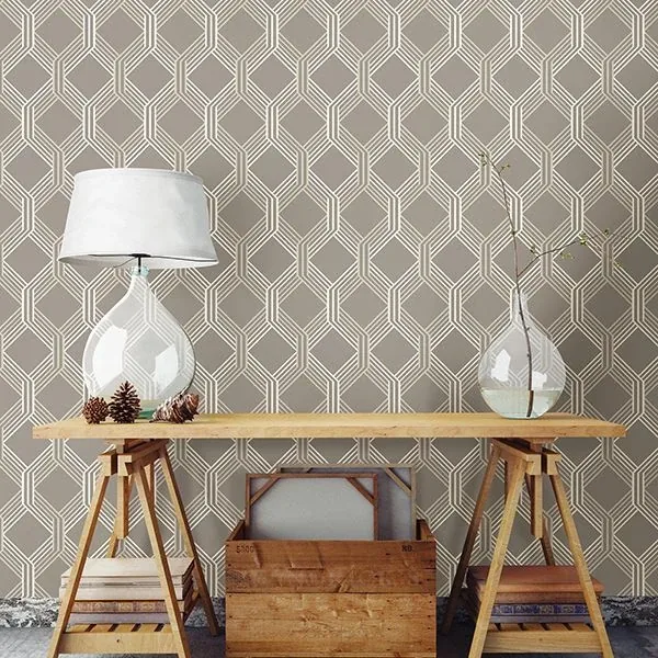 A-Street Prints Linkage Brown Trellis Wallpaper - SKU 2697-78052