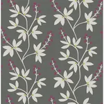 A-Street Prints Linnea Elsa Charcoal Botanical Trail Wallpaper - SKU 2901-25439