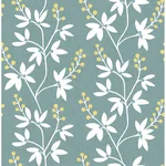 A-Street Prints Linnea Elsa Teal Botanical Trail Wallpaper - SKU 2901-25440