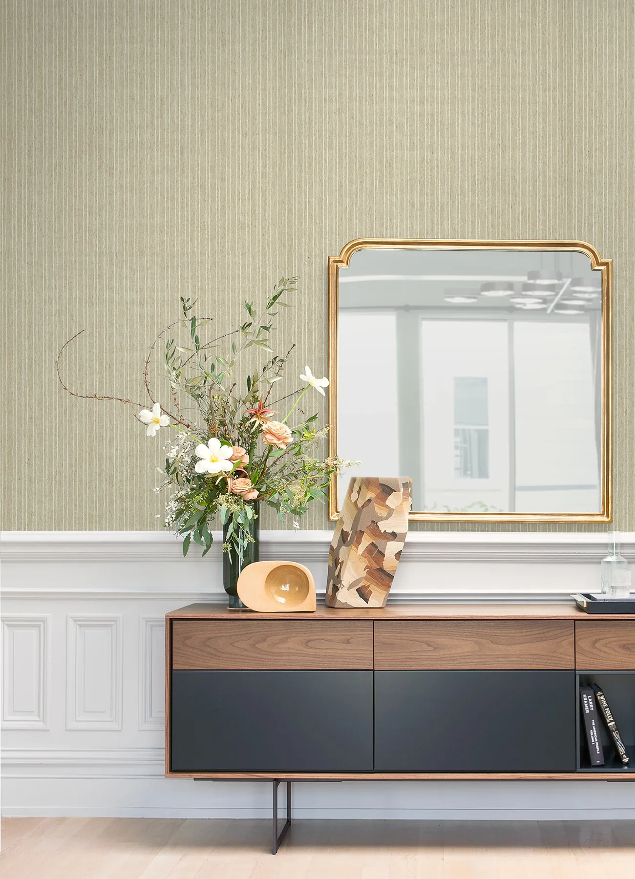 A-Street Prints Liqin Taupe String Wallpaper - SKU 2923-88028
