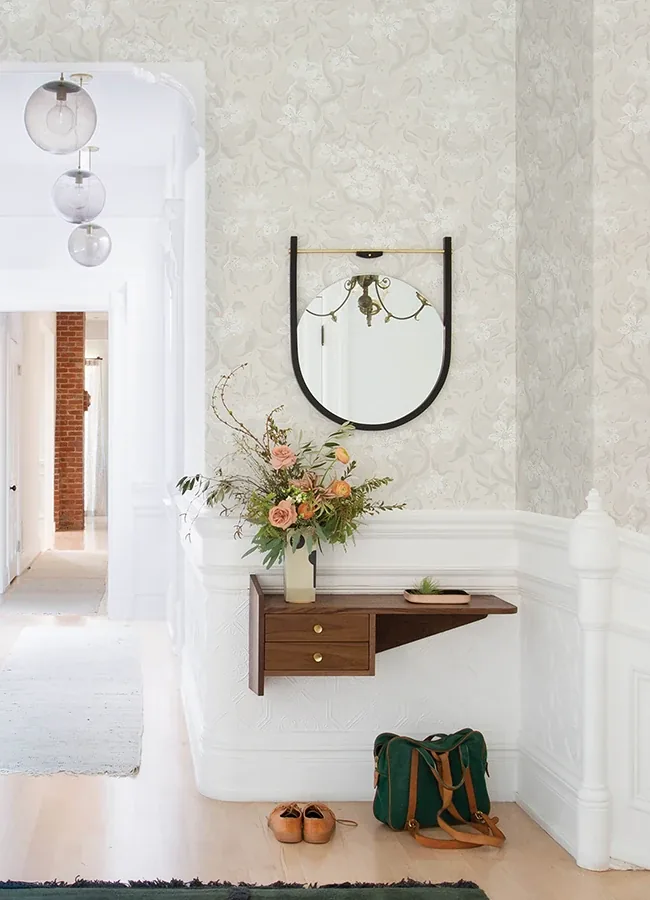 A-Street Prints Lisa Grey Floral Damask Wallpaper - SKU 4143-22019
