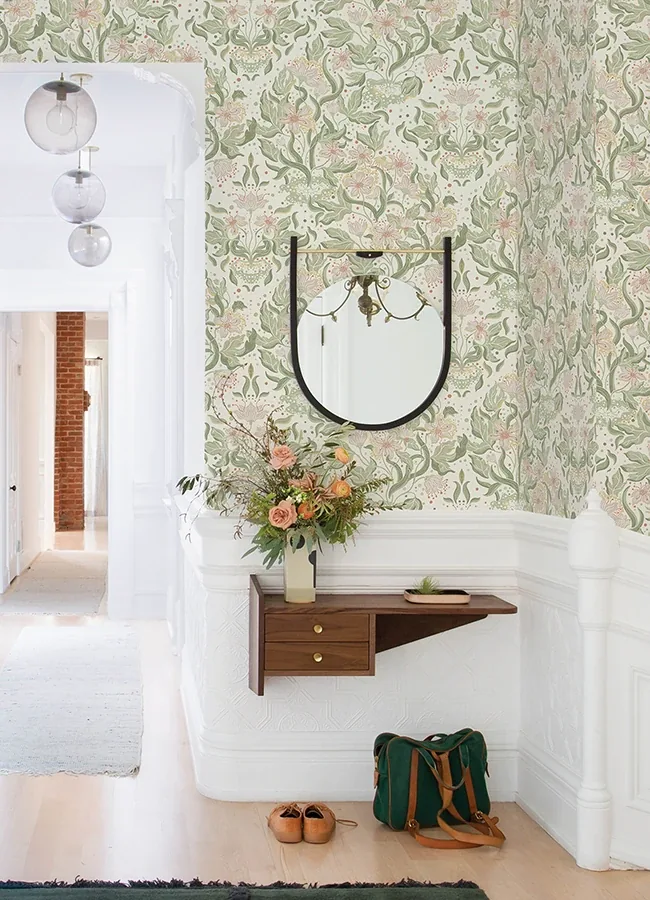 A-Street Prints Lisa Olive Floral Damask Wallpaper - SKU 4143-22017