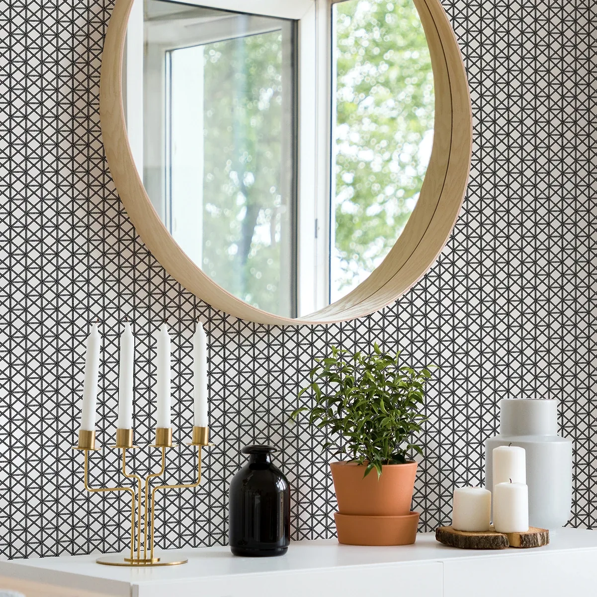 A-Street Prints Lisbeth Black Geometric Lattice Wallpaper | Wallpaper Twins A-Street Prints Lisbeth Black Geometric Lattice Wallpaper - SKU 2969-26004