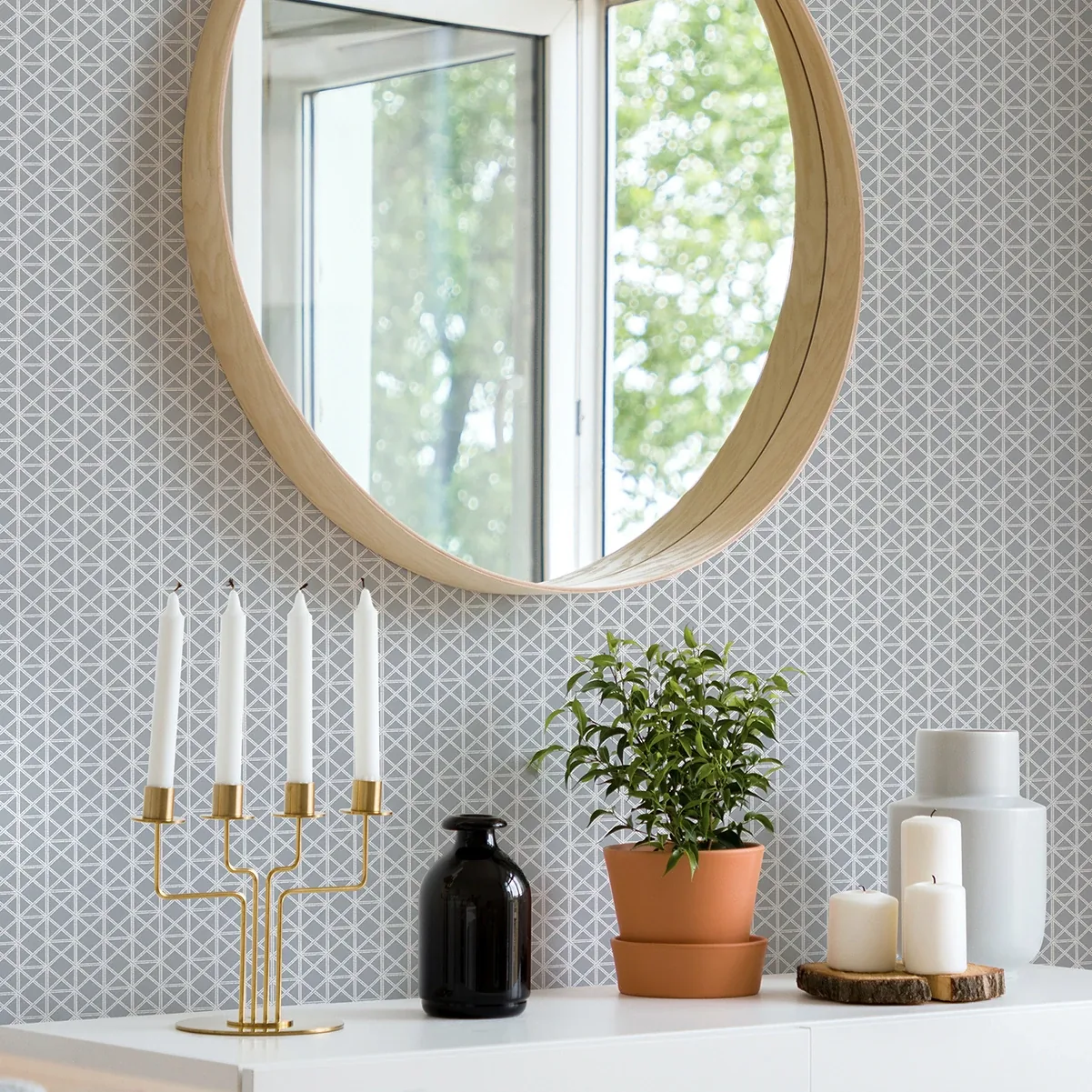 A-Street Prints Lisbeth Grey Geometric Lattice Wallpaper | Wallpaper Twins A-Street Prints Lisbeth Grey Geometric Lattice Wallpaper - SKU 2969-26002