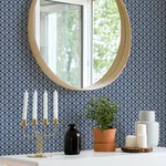 A-Street Prints Lisbeth Navy Geometric Lattice Wallpaper - SKU 2969-26000