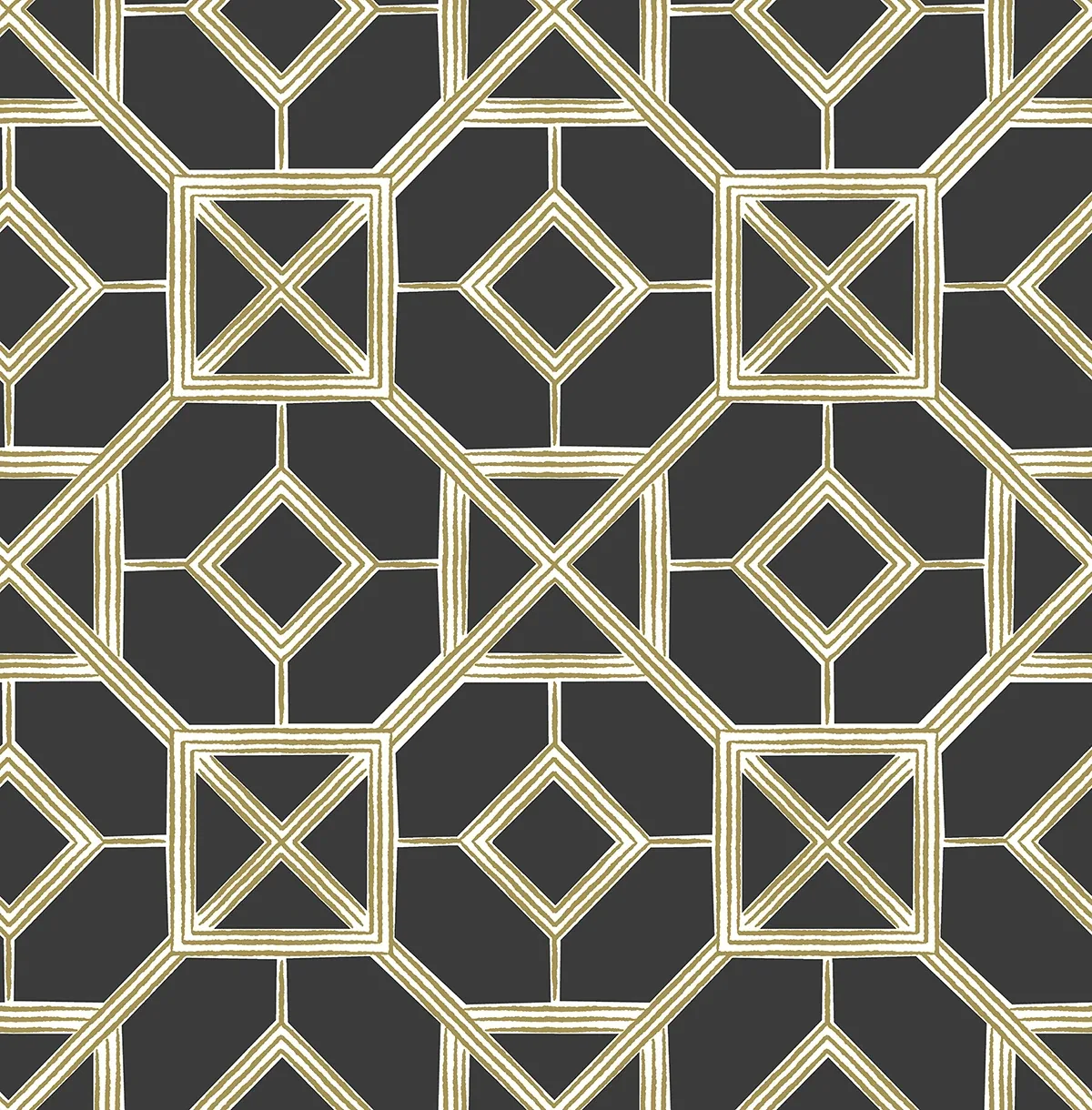 4014-26409 | Livia Black Trellis Wallpaper