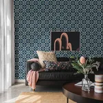 A-Street Prints Livia Dark Blue Trellis Wallpaper - SKU 4014-26411