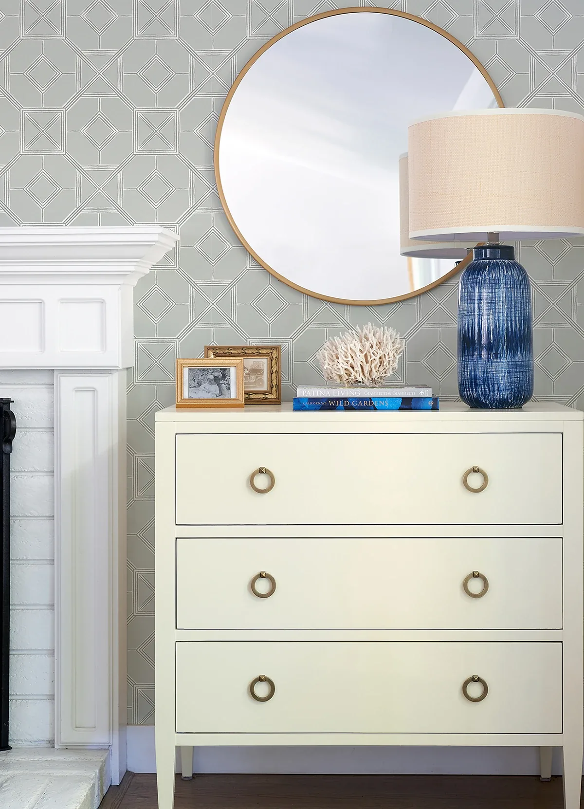A-Street Prints Livia Grey Trellis Wallpaper - SKU 4014-26412