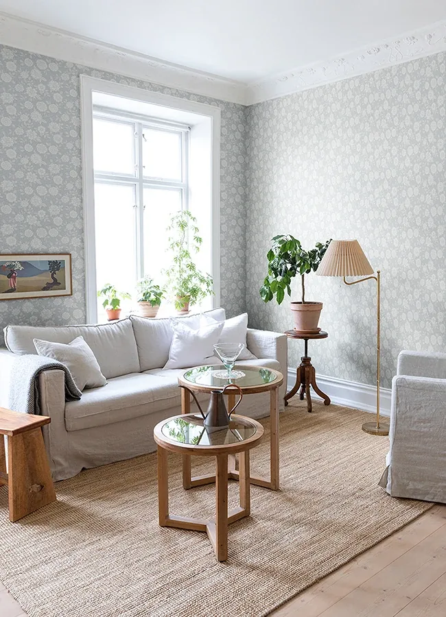 A-Street Prints Lizette Light Blue Charming Floral Wallpaper - SKU 4080-15912