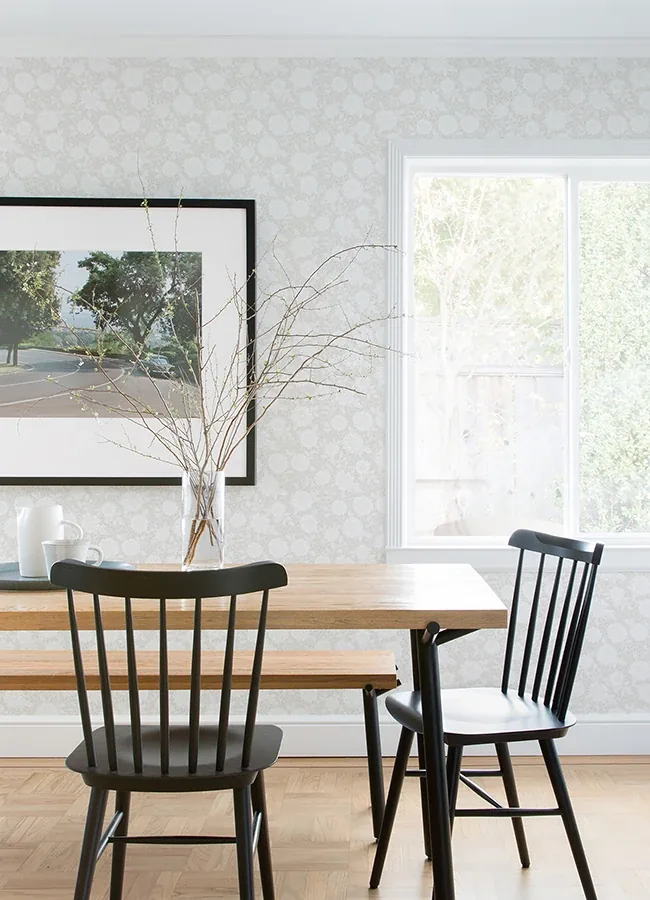 A-Street Prints Lizette Light Grey Charming Floral Wallpaper | Wallpaper Twins A-Street Prints Lizette Light Grey Charming Floral Wallpaper - SKU 4080-15908
