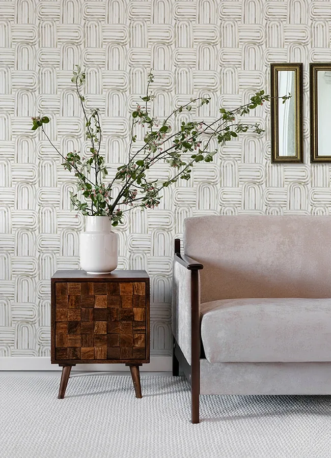 A-Street Prints Lolly Beige Arches Wallpaper - SKU 4135-27272