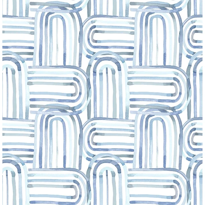 4135-27273 | Lolly Blue Arches Wallpaper