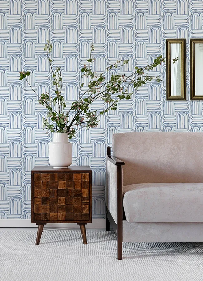 A-Street Prints Lolly Blue Arches Wallpaper - SKU 4135-27273