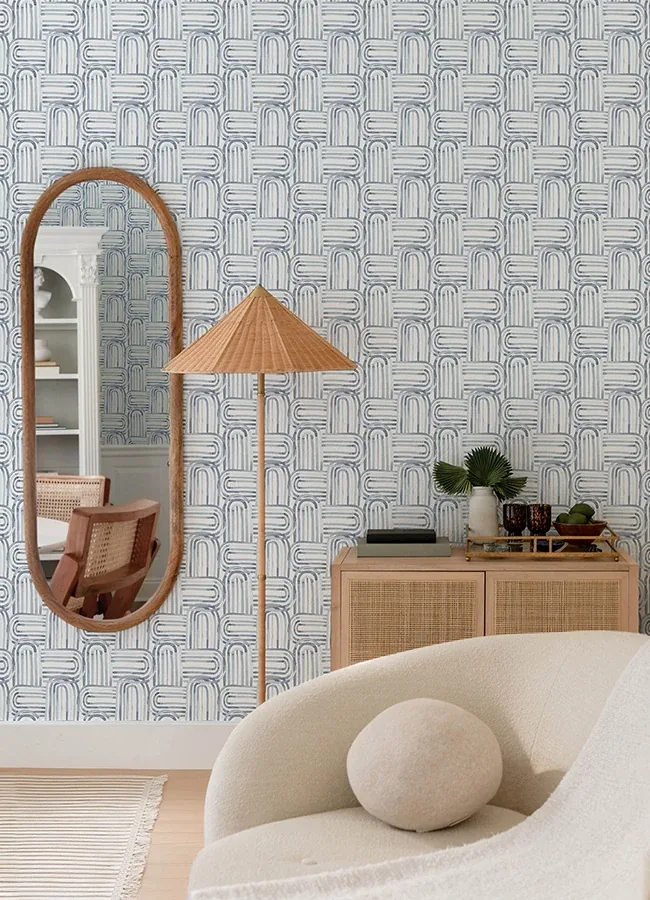 A-Street Prints Lolly Blue Arches Wallpaper - SKU 4135-27273