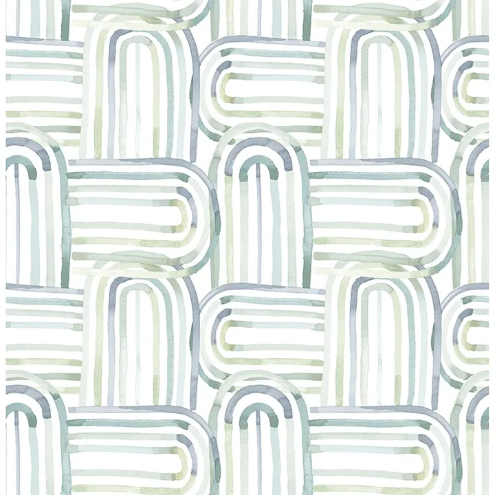 A-Street Prints Lolly Teal Arches Wallpaper - SKU 4135-27270