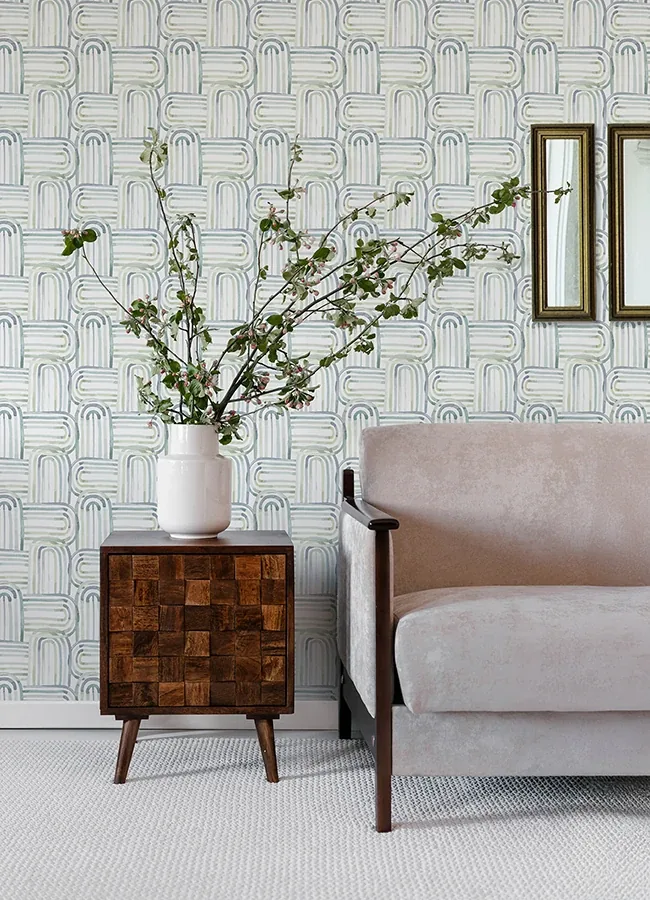 A-Street Prints Lolly Teal Arches Wallpaper - SKU 4135-27270