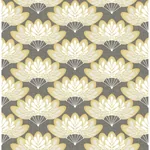 A-Street Prints Lotus Mustard Floral Fans Wallpaper | Wallpaper Twins A-Street Prints Lotus Mustard Floral Fans Wallpaper - SKU 2861-25754