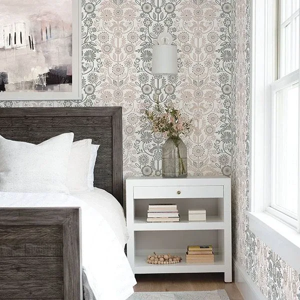 A-Street Prints Lovebirds Light Pink Folk Stripe Wallpaper | Wallpaper Twins A-Street Prints Lovebirds Light Pink Folk Stripe Wallpaper - SKU 2821-25105