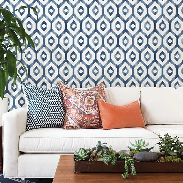 A-Street Prints Lucia Blue Diamond Wallpaper - SKU 2744-24143