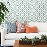 A-Street Prints Lucia Teal Diamond Wallpaper - SKU 2744-24142