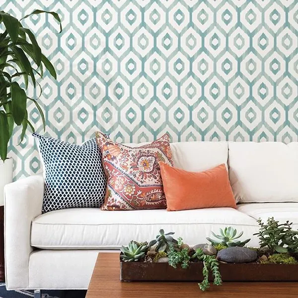 A-Street Prints Lucia Teal Diamond Wallpaper - SKU 2744-24142