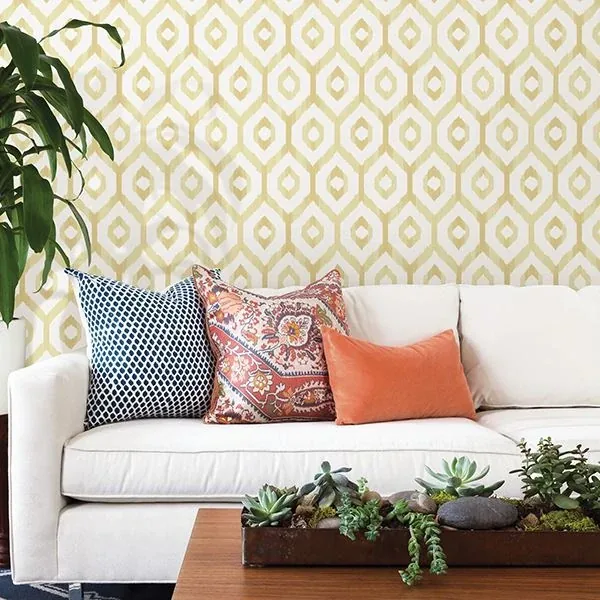 A-Street Prints Lucia Yellow Diamond Wallpaper - SKU 2744-24141
