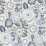 A-Street Prints Lucy Grey Floral Wallpaper - SKU 2903-25864