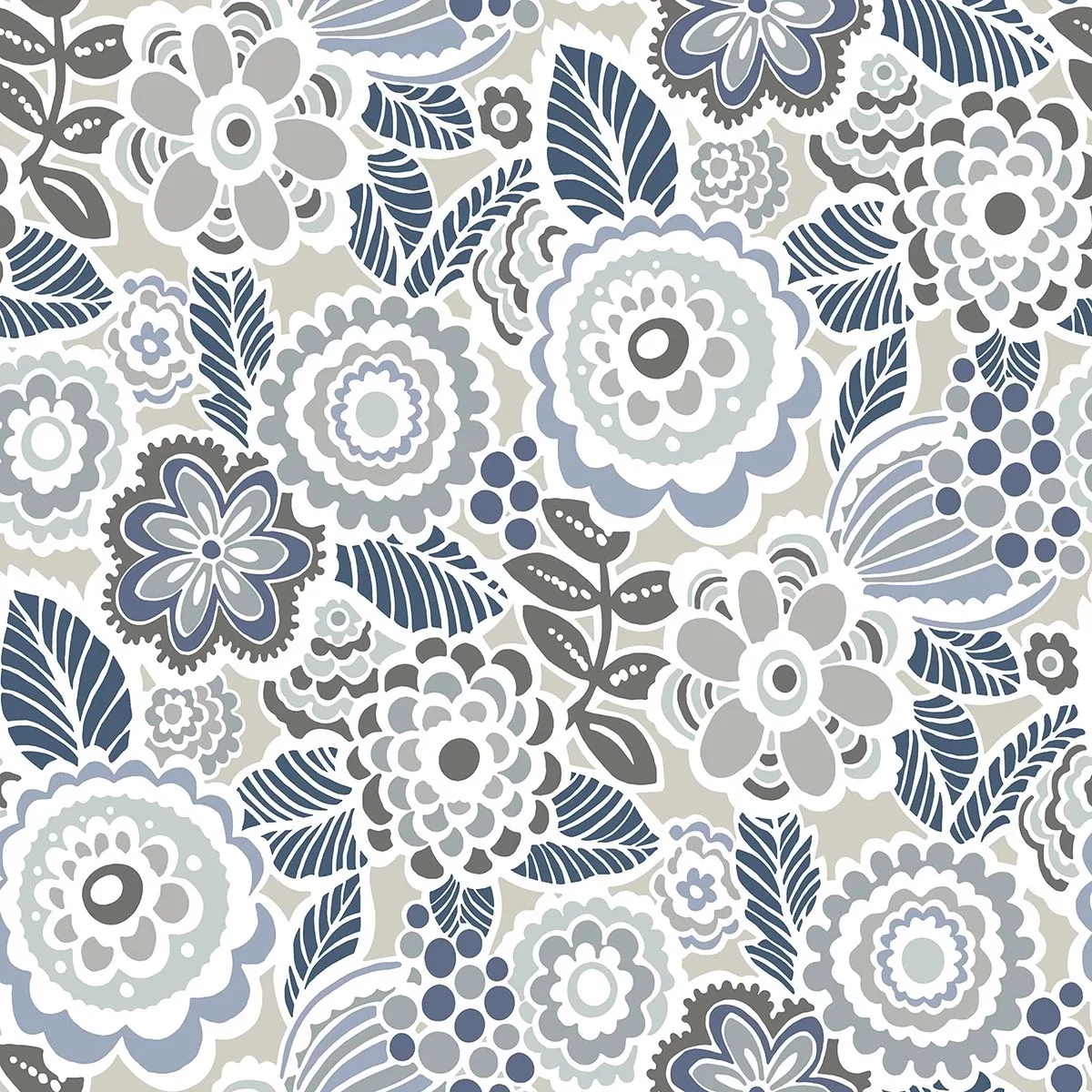 2903-25864 | Lucy Grey Floral Wallpaper